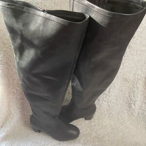Torrid Synthetic Black Over the-Knee wide calf platform heels Boots SZ10.5WW